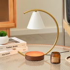 Crescent Arc Table Lamp with Leather Base | Kelmera