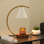 Crescent Arc Table Lamp with Leather Base | Kelmera