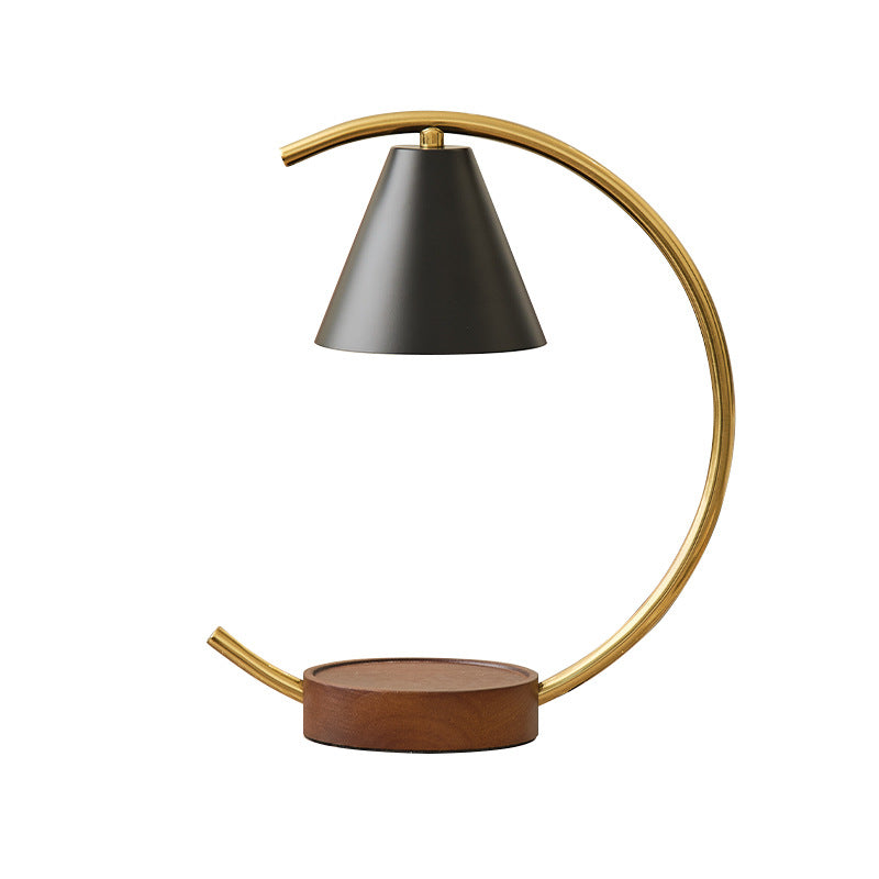 Crescent Arc Table Lamp with Leather Base | Kelmera