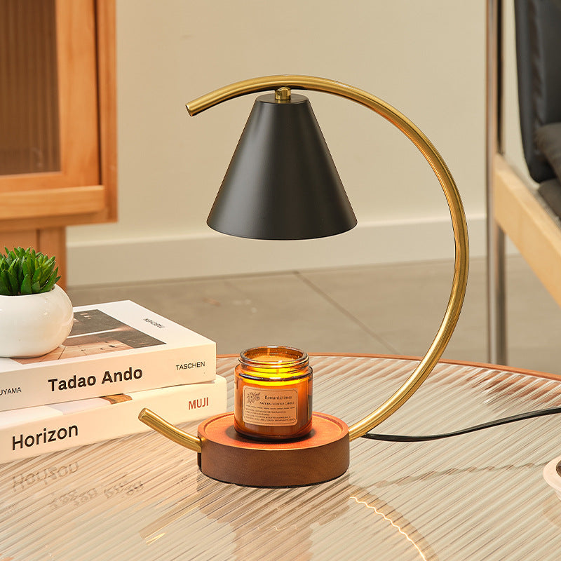 Crescent Arc Table Lamp with Leather Base | Kelmera
