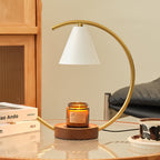 Crescent Arc Table Lamp with Leather Base | Kelmera