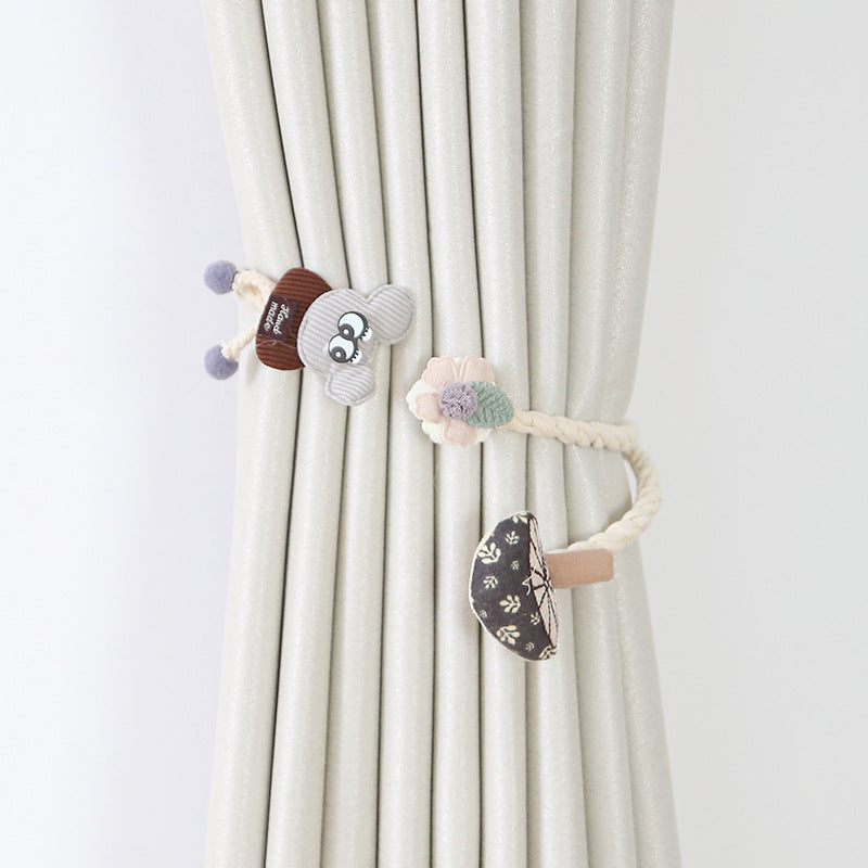Curtain Holder Mouse Gray Mushroom Chestnut Brown | Kelmera