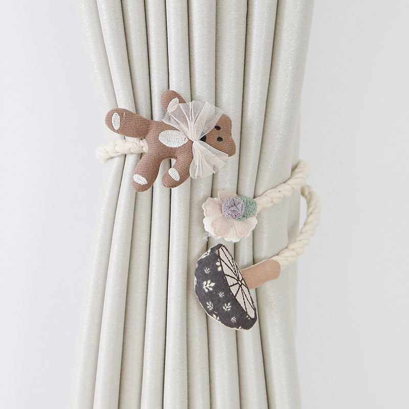 Curtain Holder Mouse Gray Mushroom Chestnut Brown | Kelmera
