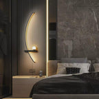 Curved LED Ambient Wall Lamp with Integrated Shelf | Kelmera