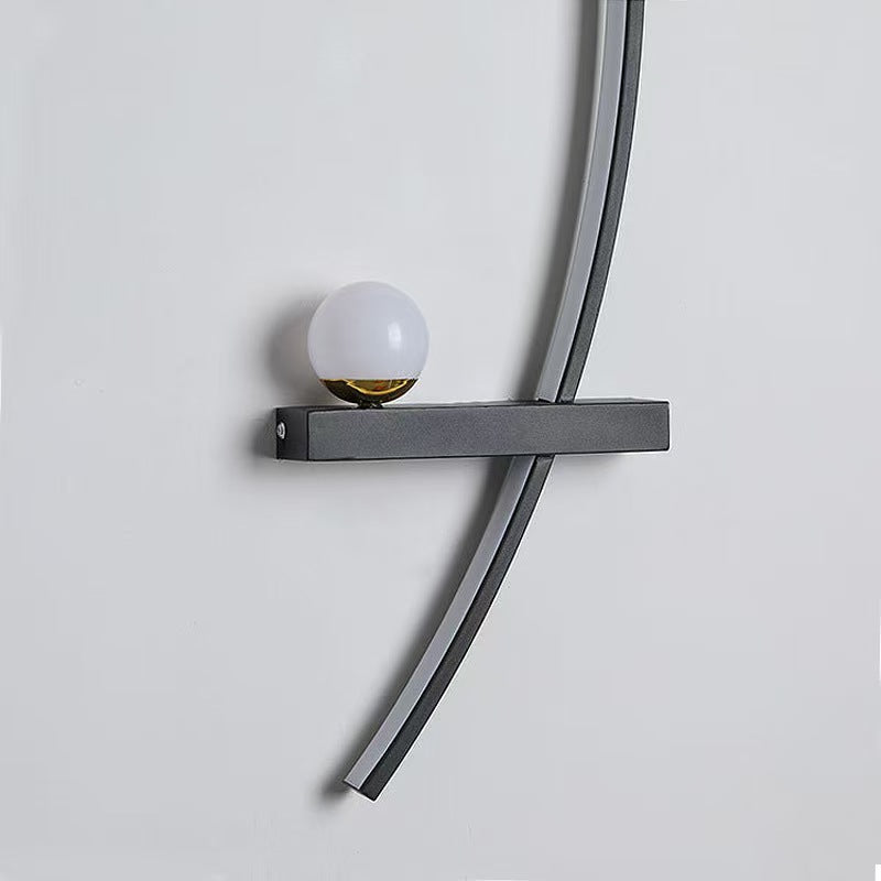 Curved LED Ambient Wall Lamp with Integrated Shelf | Kelmera
