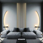 Curved LED Ambient Wall Lamp with Integrated Shelf | Kelmera