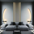 Curved LED Ambient Wall Lamp with Integrated Shelf | Kelmera