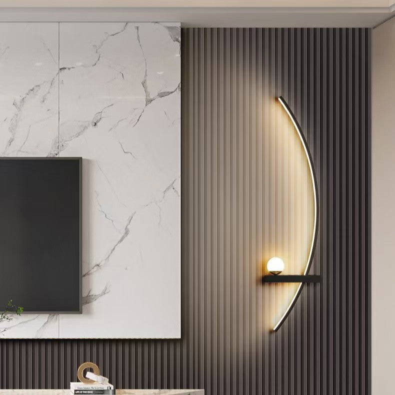 Curved LED Ambient Wall Lamp with Integrated Shelf | Kelmera