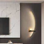 Curved LED Ambient Wall Lamp with Integrated Shelf | Kelmera