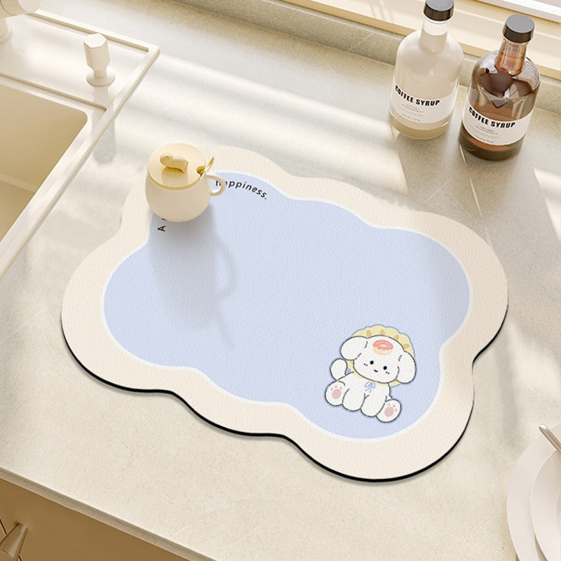 Cute Bear-Themed Absorbent Kitchen Mat | Kelmera