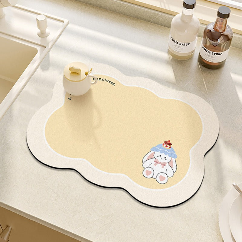 Cute Bear-Themed Absorbent Kitchen Mat | Kelmera