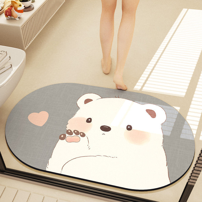 Cute Cartoon Bear Bath Mat | Kelmera