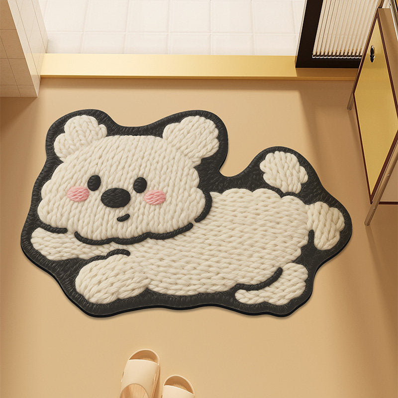 Cute Cartoon Cat-Themed Plush Bath Mat | Kelmera