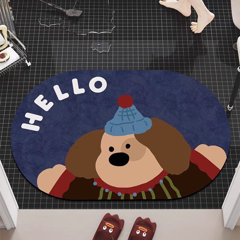Cute Cartoon Dog-Themed Bath Mat | Kelmera