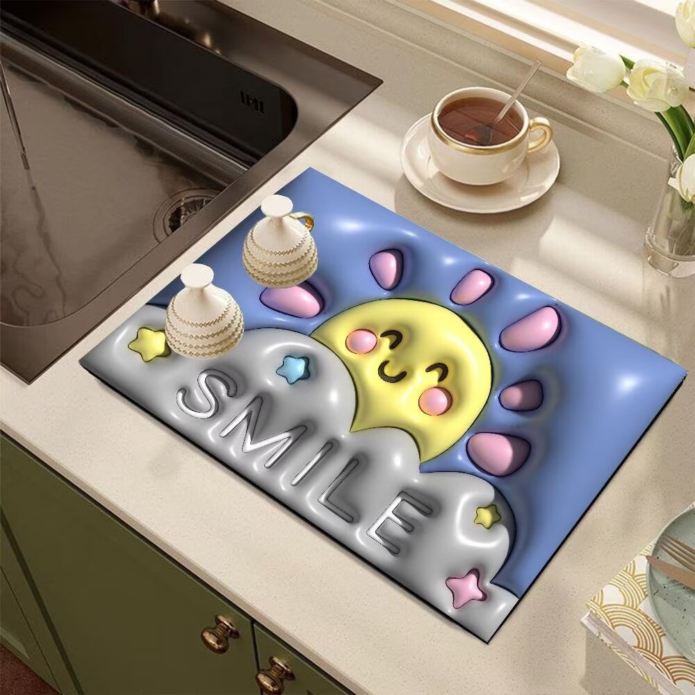 Cute Cartoon Dog-Themed Kitchen Mat | Kelmera