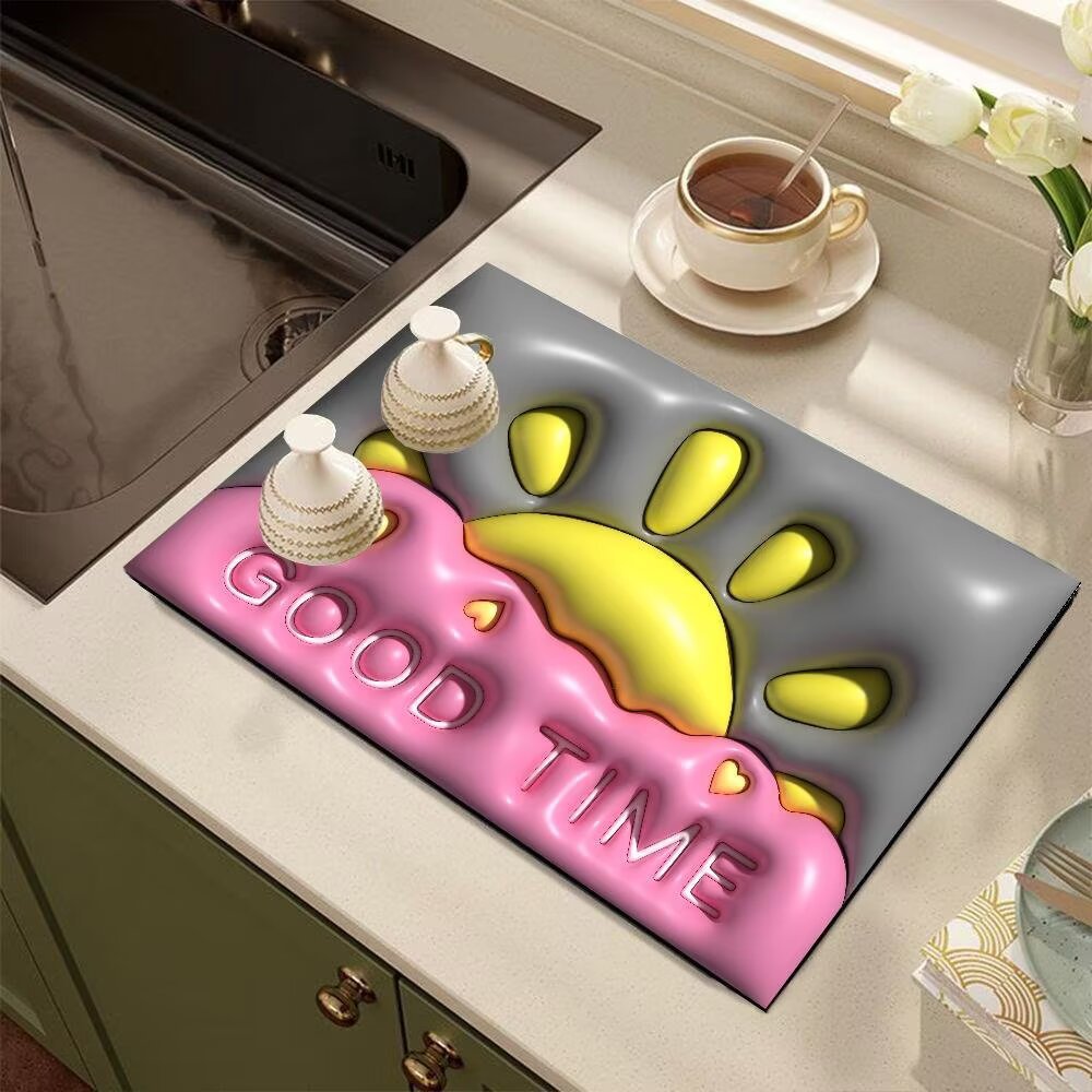Cute Cartoon Dog-Themed Kitchen Mat | Kelmera