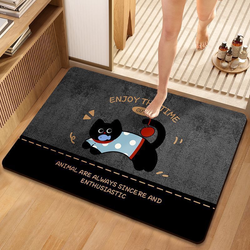 Cute Cartoon Dog-Themed Plush Bath Mat | Kelmera