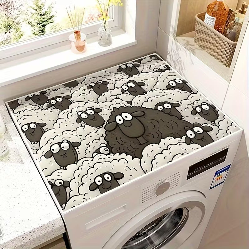 Cute Cartoon Sheep-Patterned Kitchen Mat | Kelmera