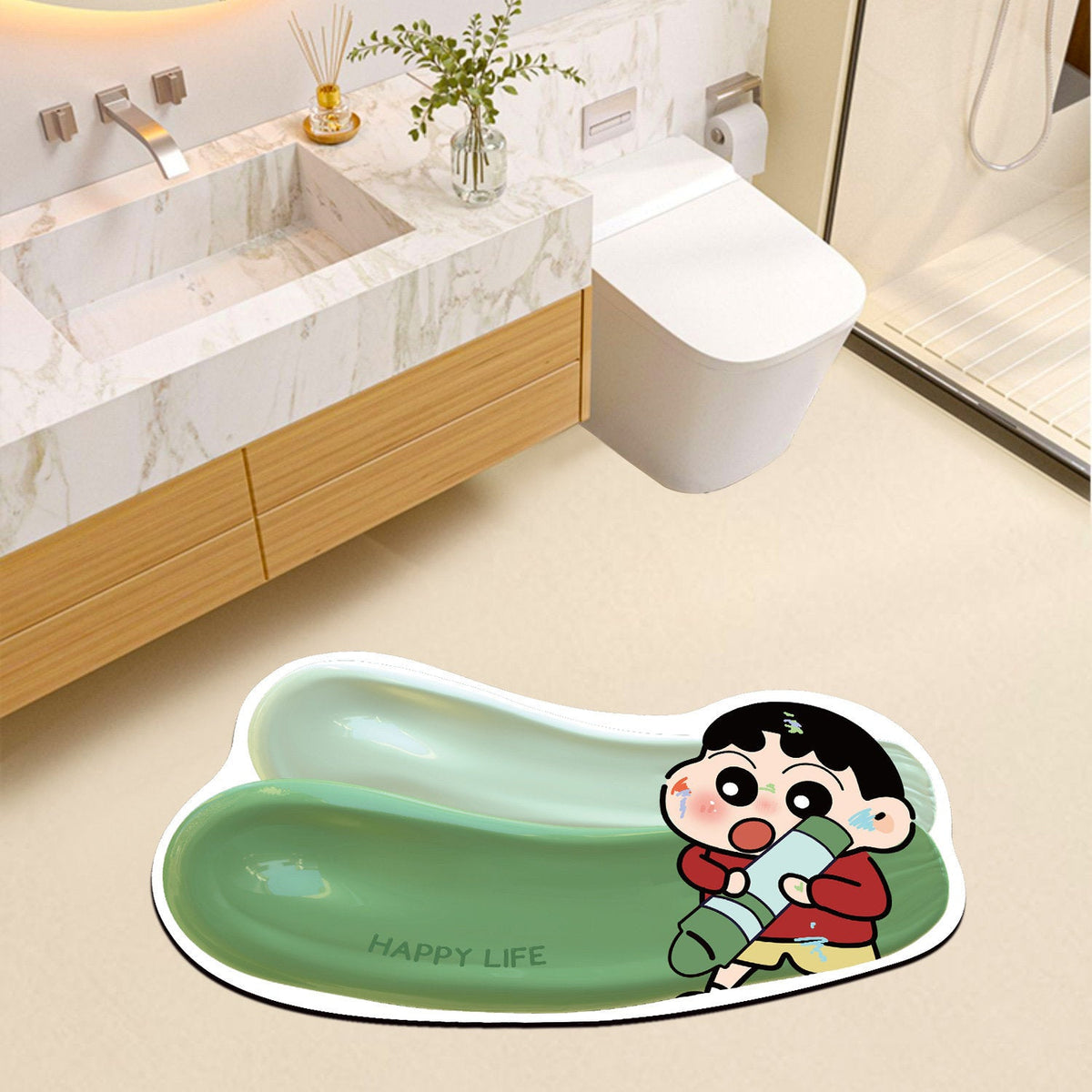 Cute Cartoon-Themed Bathroom Bath Mat | Kelmera