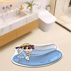 Cute Cartoon-Themed Bathroom Bath Mat | Kelmera