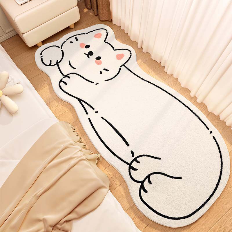 Cute Cat-Shaped Plush Bath Mat | Kelmera