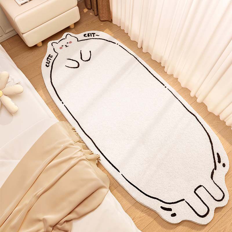 Cute Cat-Shaped Plush Bath Mat | Kelmera