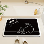Cute Cat-Shaped Plush Bath Rug | Kelmera