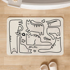 Cute Cat-Shaped Plush Bath Rug | Kelmera