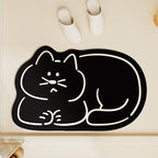 Cute Cat-Shaped Plush Bath Rug | Kelmera