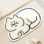 Cute Cat-Shaped Plush Bath Rug | Kelmera