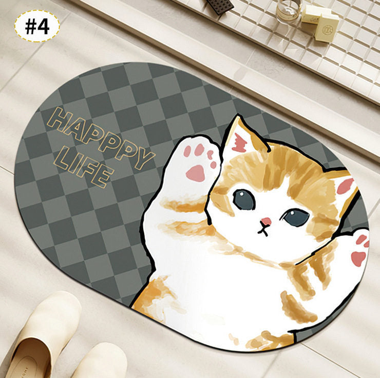 Cute Cat-Themed Plush Bath Mat | Kelmera
