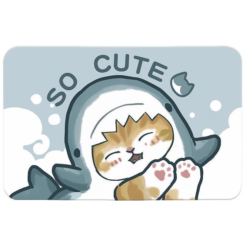 Cute Cat-Themed Plush Bath Mat | Kelmera