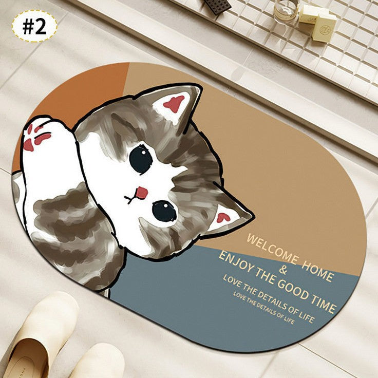Cute Cat-Themed Plush Bath Mat | Kelmera