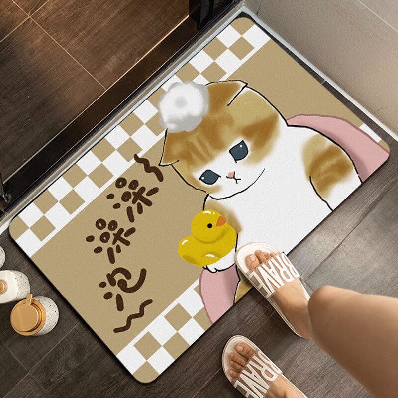 Cute Cat-Themed Plush Bath Mat | Kelmera