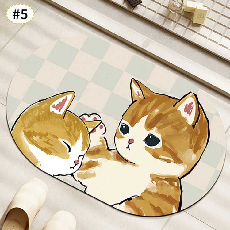 Cute Cat-Themed Plush Bath Mat | Kelmera