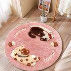 Cute Cat-Themed Plush Round Mat | Kelmera