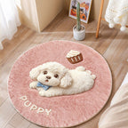 Cute Cat-Themed Plush Round Mat | Kelmera