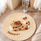 Cute Cat-Themed Plush Round Mat | Kelmera