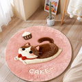 Cute Cat-Themed Plush Round Mat | Kelmera