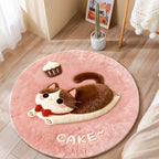 Cute Cat-Themed Plush Round Mat | Kelmera