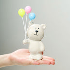 Cute Ceramic Bear Figurine with Balloons | Kelmera