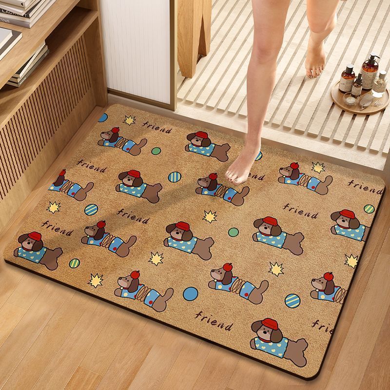 Cute Dog-Themed Decorative Bathroom Mat | Kelmera