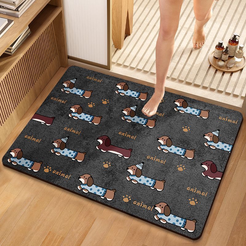 Cute Dog-Themed Decorative Bathroom Mat | Kelmera