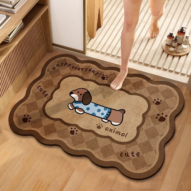Cute Dog-Themed Decorative Bathroom Mat | Kelmera