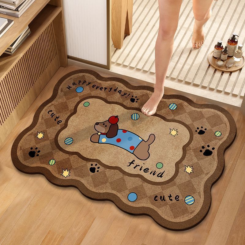 Cute Dog-Themed Decorative Bathroom Mat | Kelmera