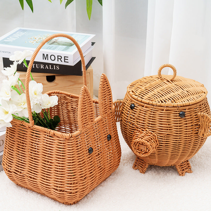 Decorative Animal-Shaped Woven Storage Basket | Kelmera
