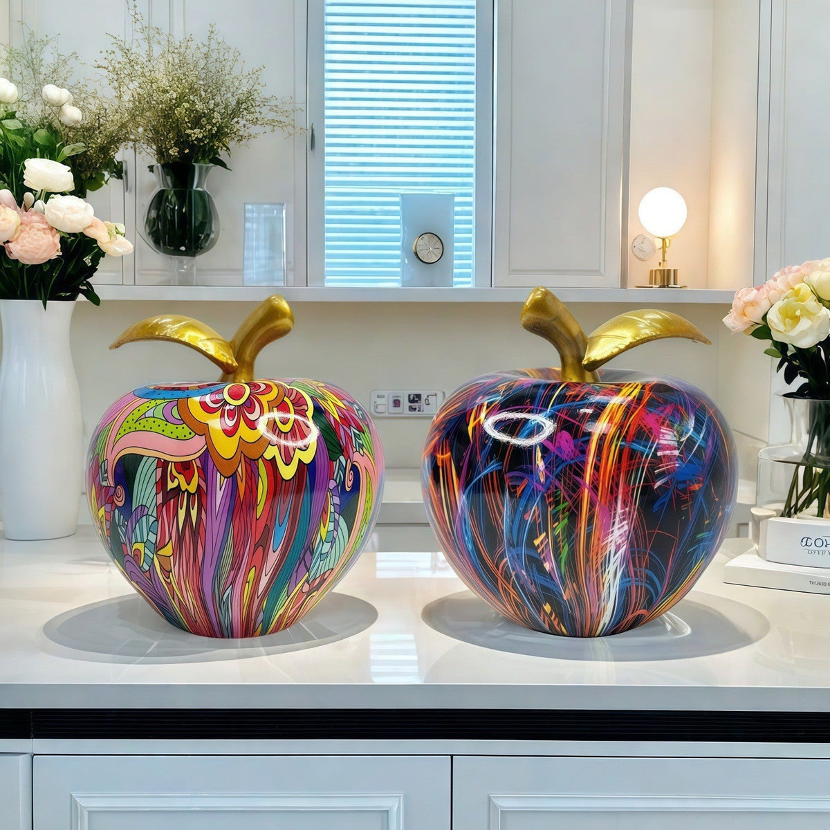 Decorative Apple Figure with Artistic Design | Kelmera