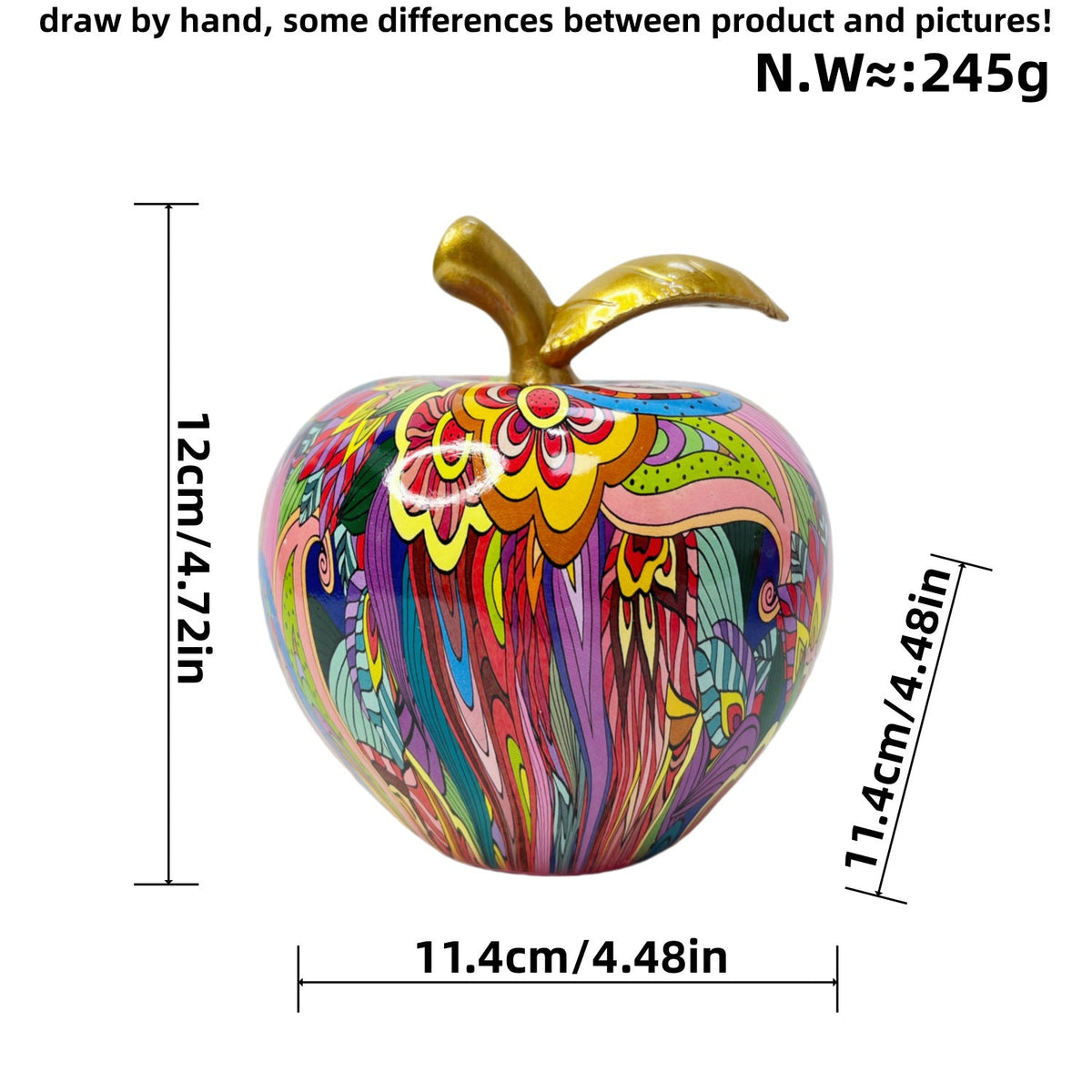 Decorative Apple Figure with Artistic Design | Kelmera