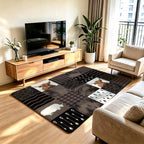 Decorative Area Rug Black Blue | Kelmera
