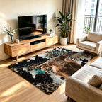 Decorative Area Rug Black Blue | Kelmera